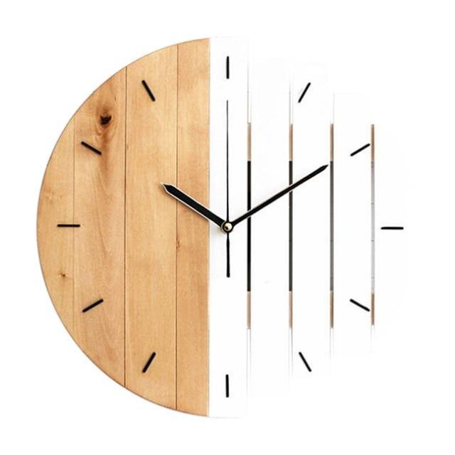 Retro Divided Wooden Wall Clock - Image 1