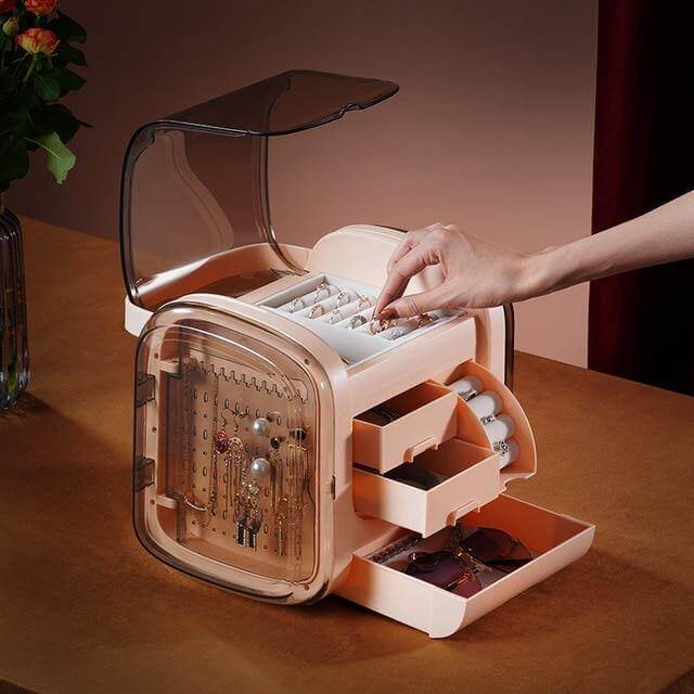 Cosmetic Make-up Jewelry Organizer with Led Lighted Mirror - Image 5