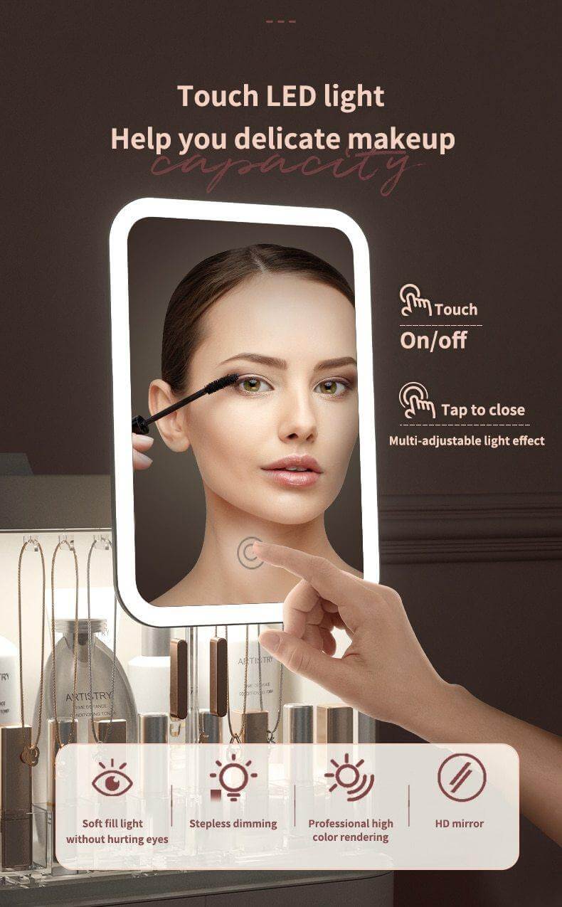 Cosmetic Make-up Jewelry Organizer with Led Lighted Mirror - Image 25