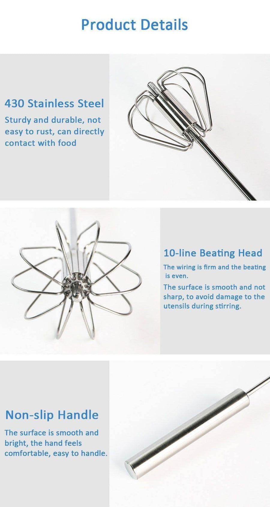 Stainless Steel Easy Stirrer Whisk - Image 11
