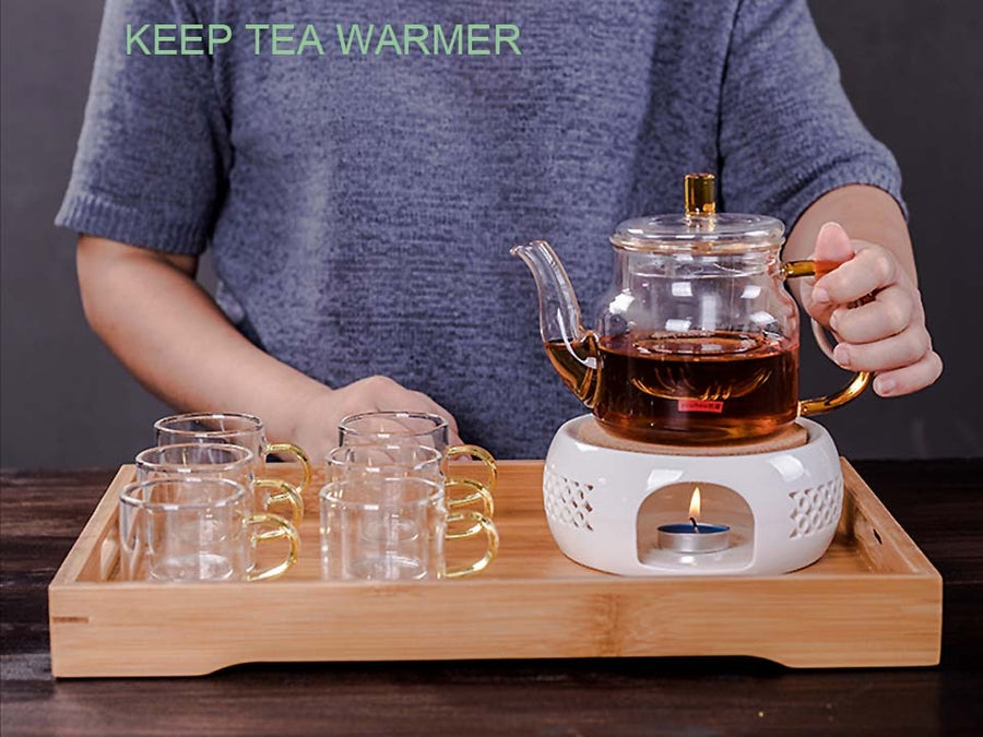Mini Portable Ceramic Candle Teapot Warmer - Image 1