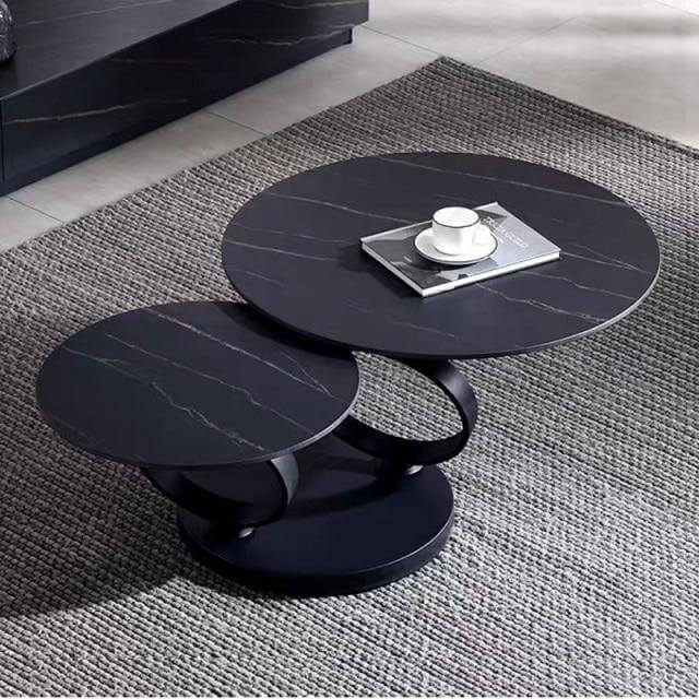Italian Modern Two-layer Coffee Side Table with Marble Top - Image 15
