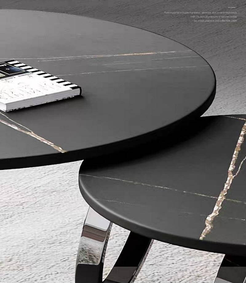 Italian Modern Two-layer Coffee Side Table with Marble Top - Image 12