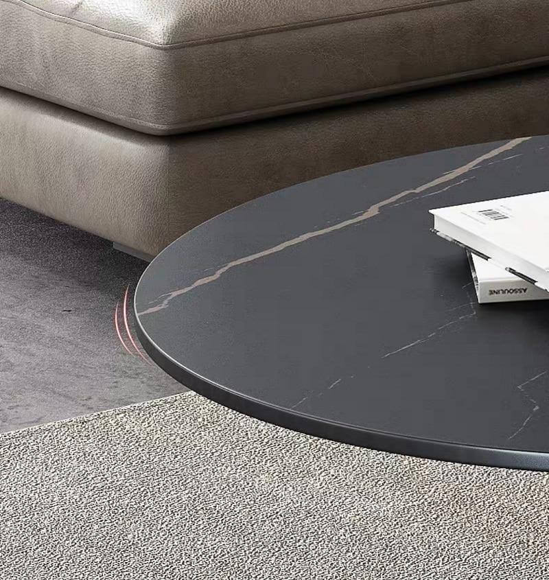 Italian Modern Two-layer Coffee Side Table with Marble Top - Image 11