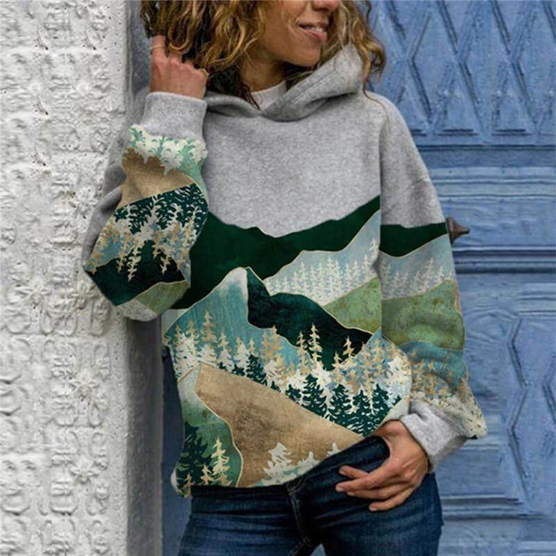 Vintage Stylish Mountain Hoodie - Image 5
