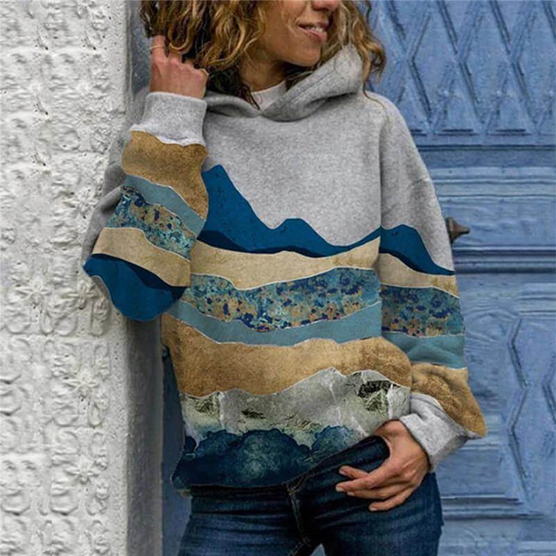 Vintage Stylish Mountain Hoodie - Image 1