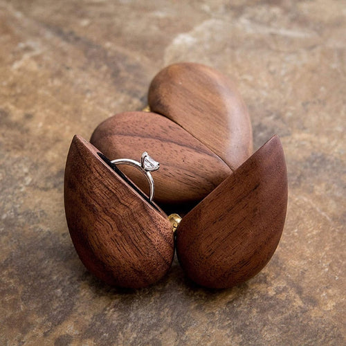 Forever Heart Wooden Ring Box - Image 0