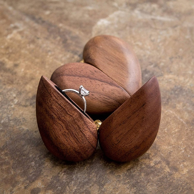 Forever Heart Wooden Ring Box - Image 0