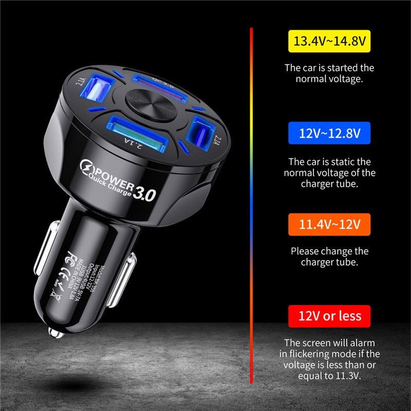 4-Port USB Car Quick Charge - Image 2