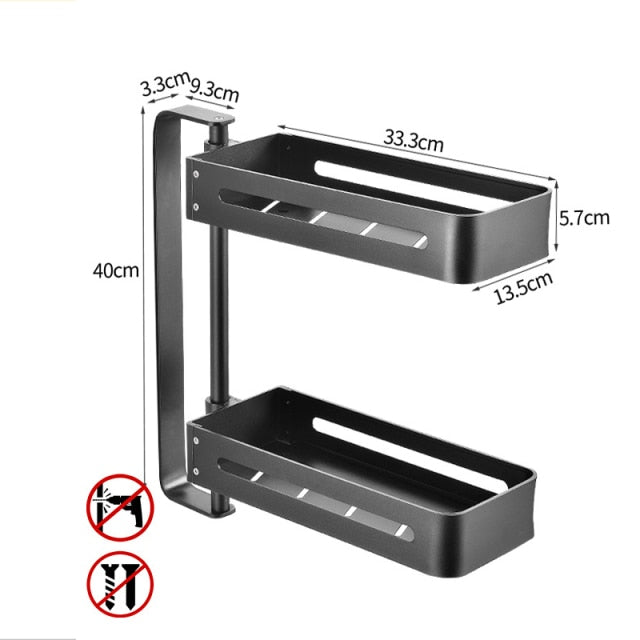 Multi-layer Punch Free Rotating Kitchen Rack - Image 13