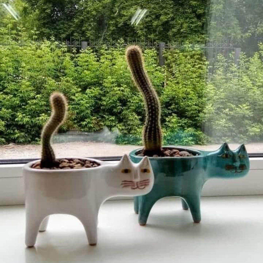 Lovely Ceramic Cat Plant Vase - Image 0