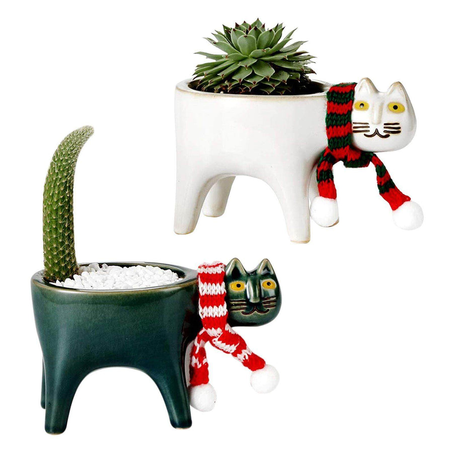 Lovely Ceramic Cat Plant Vase - Image 2