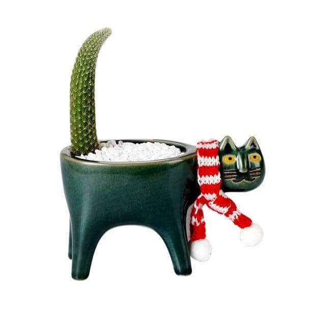 Lovely Ceramic Cat Plant Vase - Image 5
