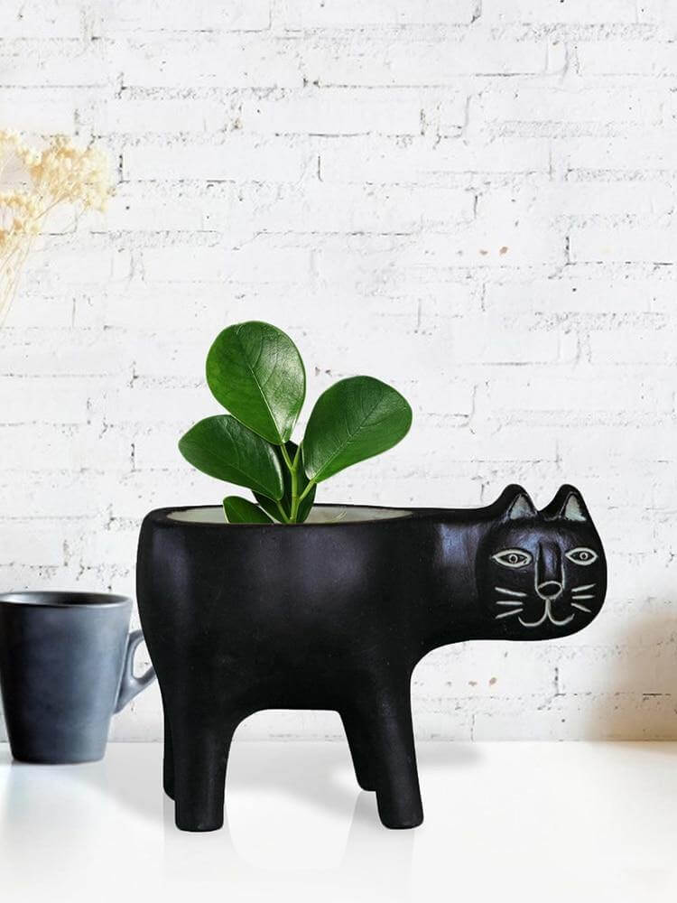 Lovely Ceramic Cat Plant Vase - Image 11