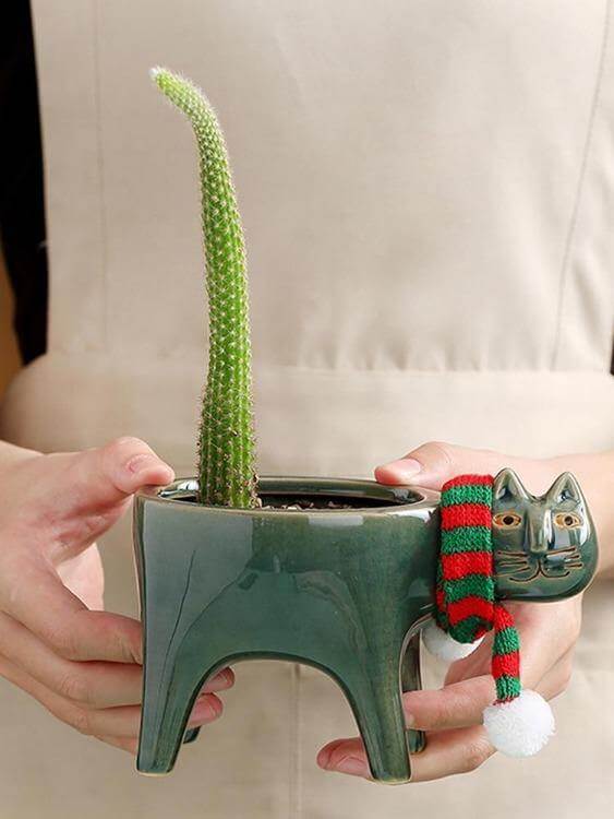 Lovely Ceramic Cat Plant Vase - Image 10