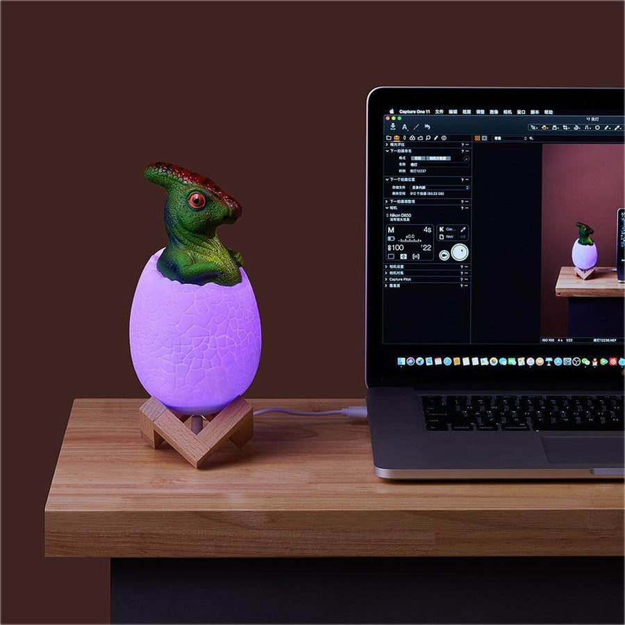 3D Dinosaur Egg Remote Control Colorful Bedside Light - Image 2