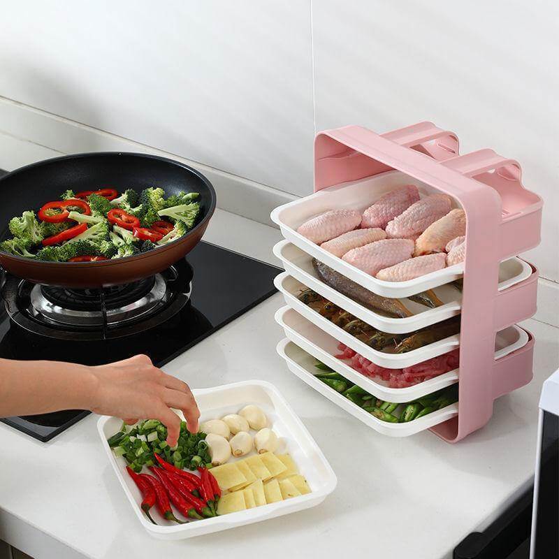 Wall-Mounted Multi Layer Kitchen Food Cooking Organizer - Image 4