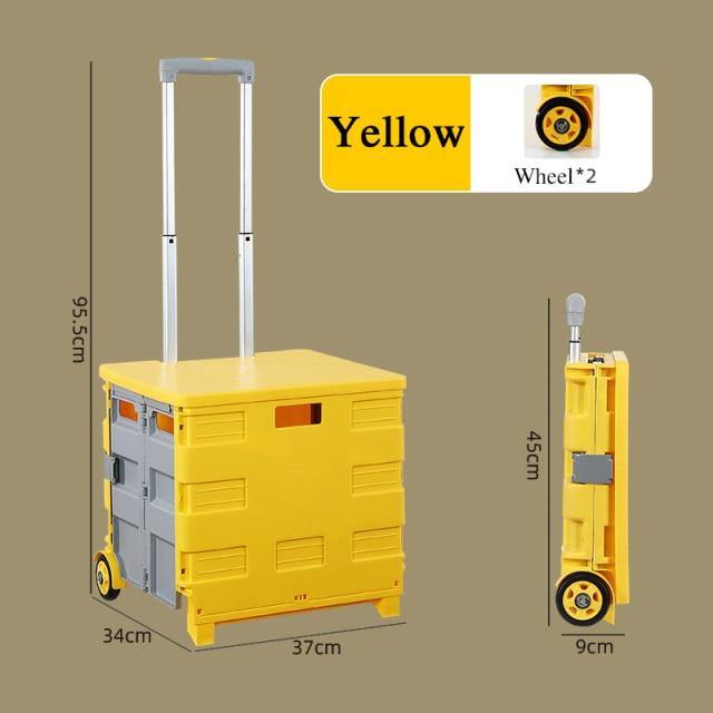 Foldable Portable Grocery Picnic Trolley Storage Cart Box - Image 4