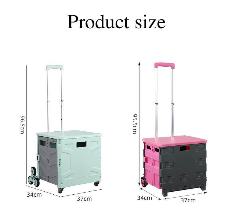 Foldable Portable Grocery Picnic Trolley Storage Cart Box - Image 7