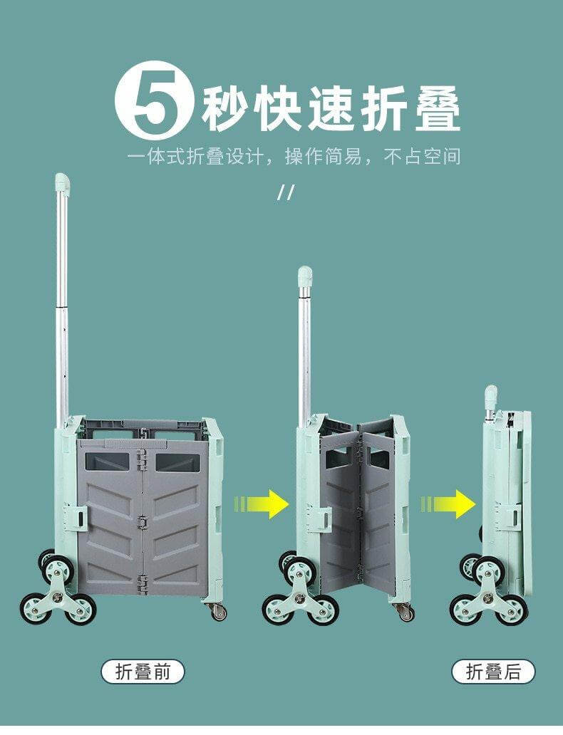 Foldable Portable Grocery Picnic Trolley Storage Cart Box - Image 2