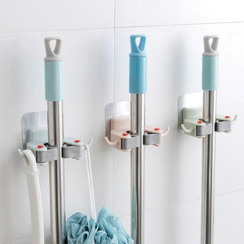 No-Drill Wall Mounted Mop/Broom Hanger - Image 0