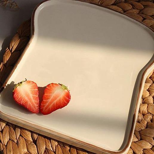 Ceramic Toast Breakfast Plate - Image 1