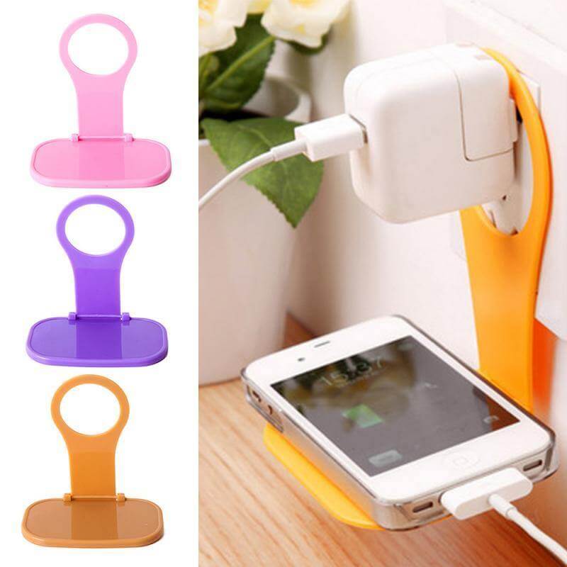 Universal Foldable Wall Outlet Phone Charger Holder - Image 4