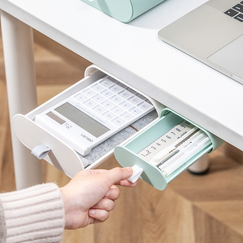 Under The Desk Hidden Stationery Organizer - Image 1