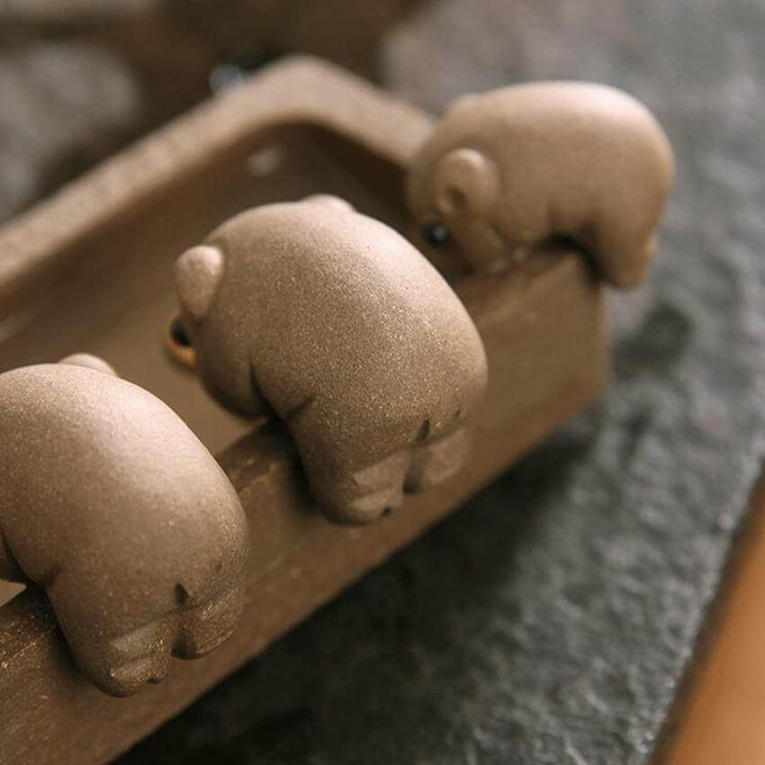 Four Little Pigs Tea Tray Kung Fu Decorative Ornaments - Image 3