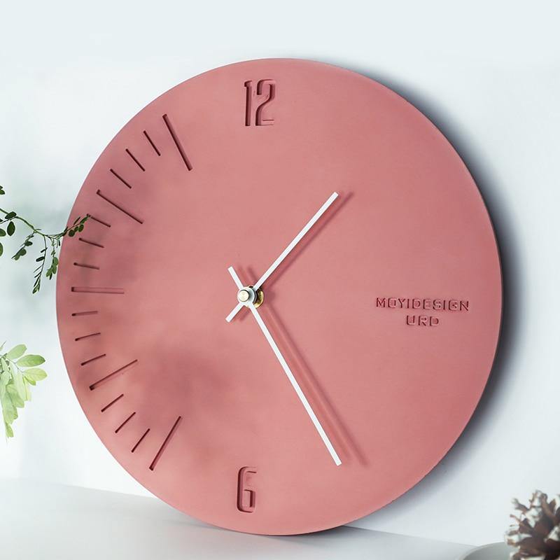 Simple Silent Pastel Pink Wall Clock - Image 4