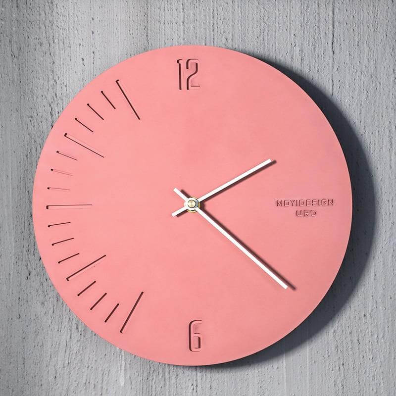 Simple Silent Pastel Pink Wall Clock - Image 1