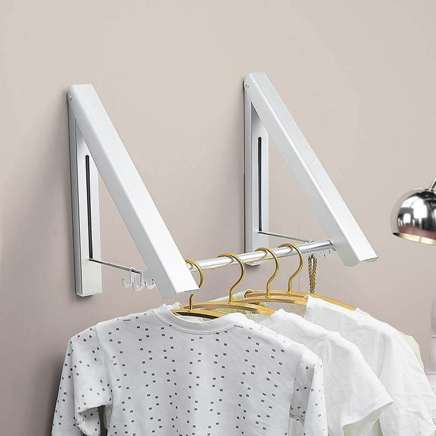 Wall Mounted Retractable Folding Clothes Rack - Image 2