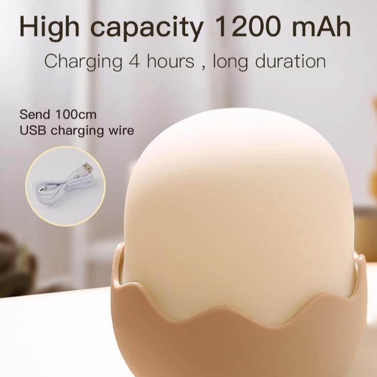 Rechargeable Silicone Chicken Egg Led Night Touch Lamp - Image 4