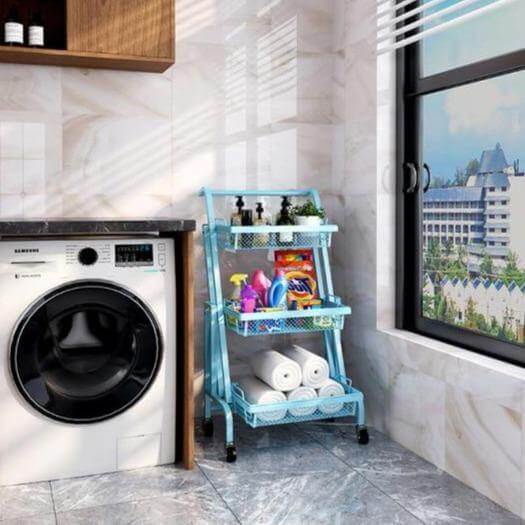Parallel Folding Multifunction Kitchen Storage Rack - Image 8