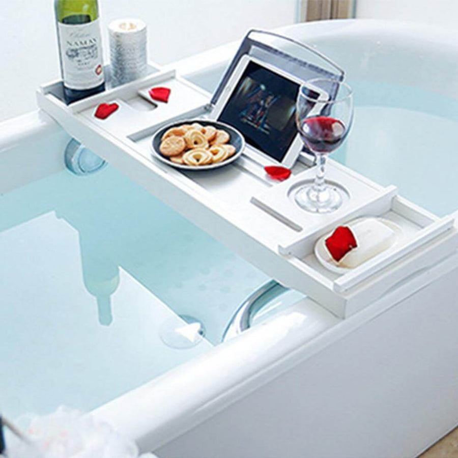 Extendable Bathtub Non-Slip Food Drink Tray - Image 0