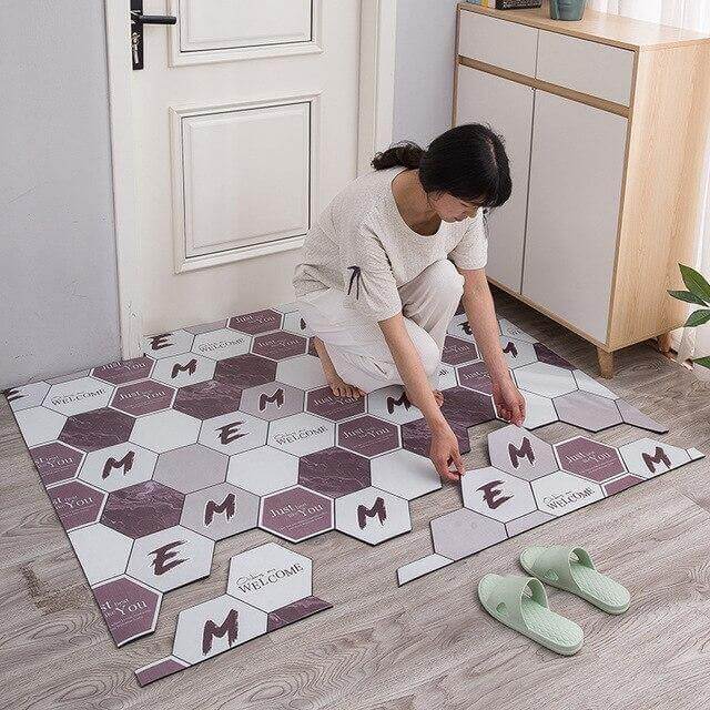 Non-Slip Dust Proof Nordic Style Hexagon Door Mat - Image 1