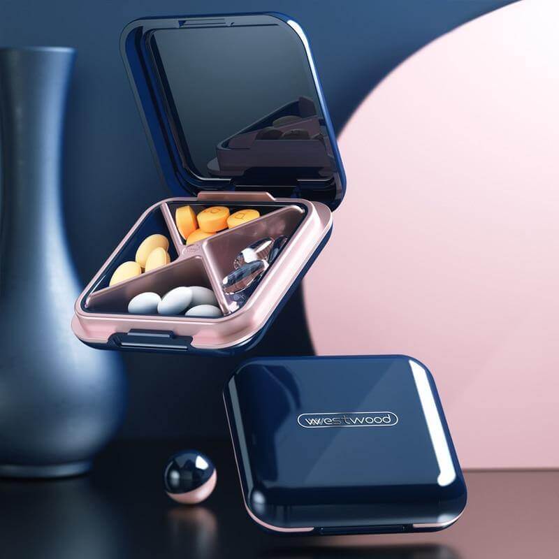 4-Grid Capsule Pill Box Travel Organizer - Image 0