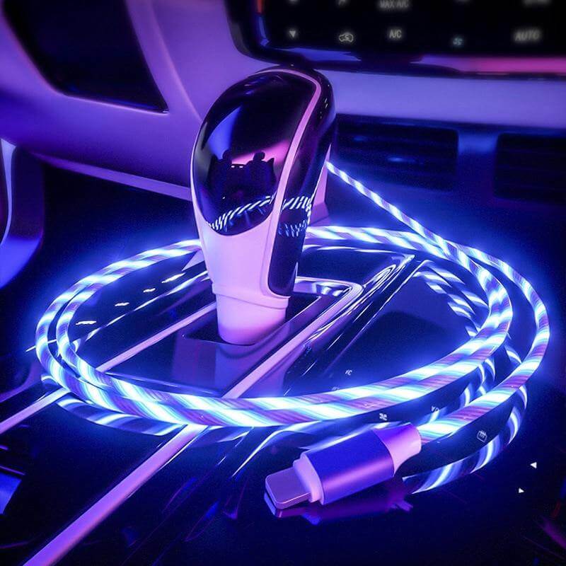 360 Led Color Magnetic Car Charging Cable - Image 0