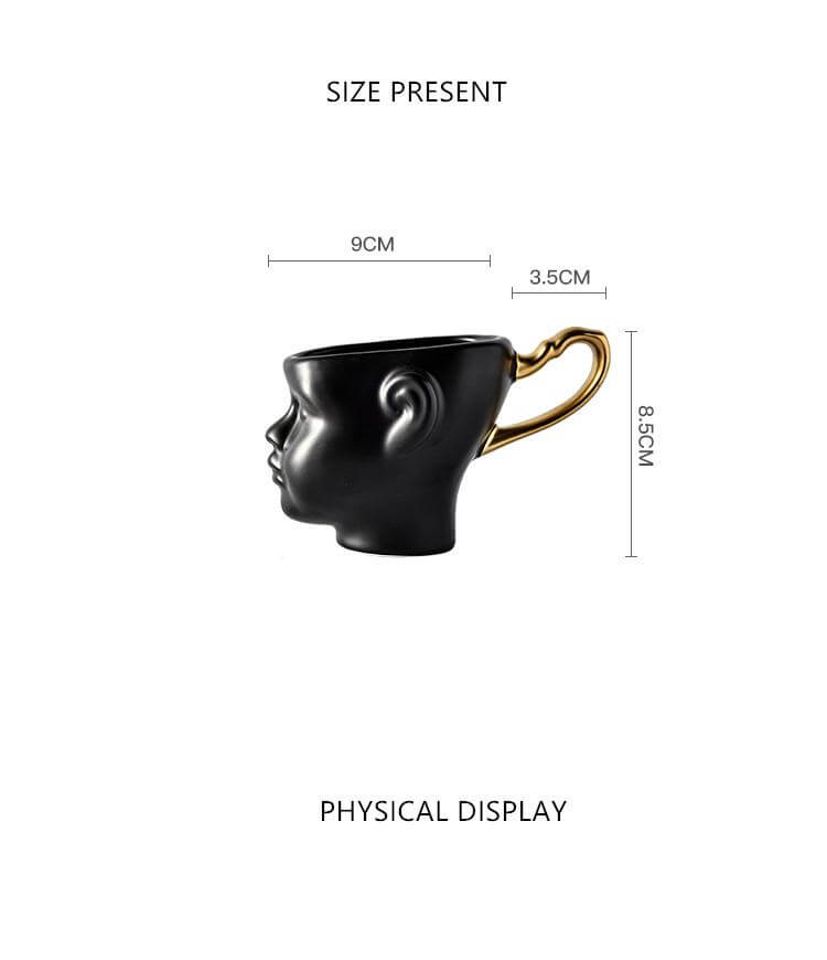 Elegant Ceramic Realistic Face Mugs - Image 1