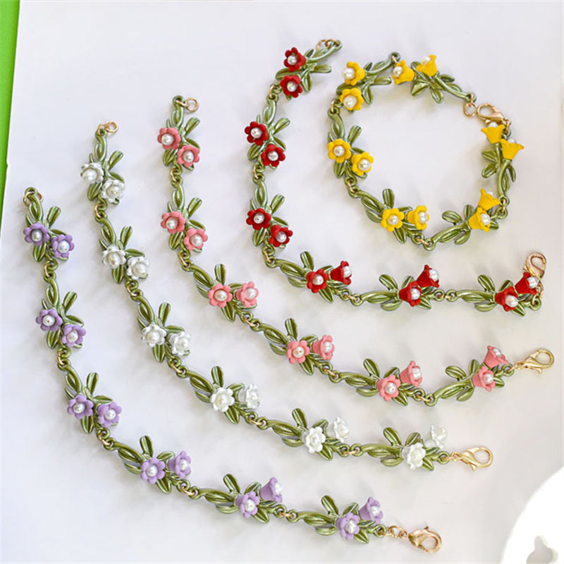Retro Orchid Flower Bracelet - Image 2