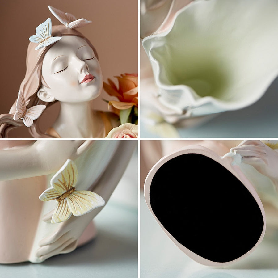 Butterfly Girl Resin Modern Vase - Image 3