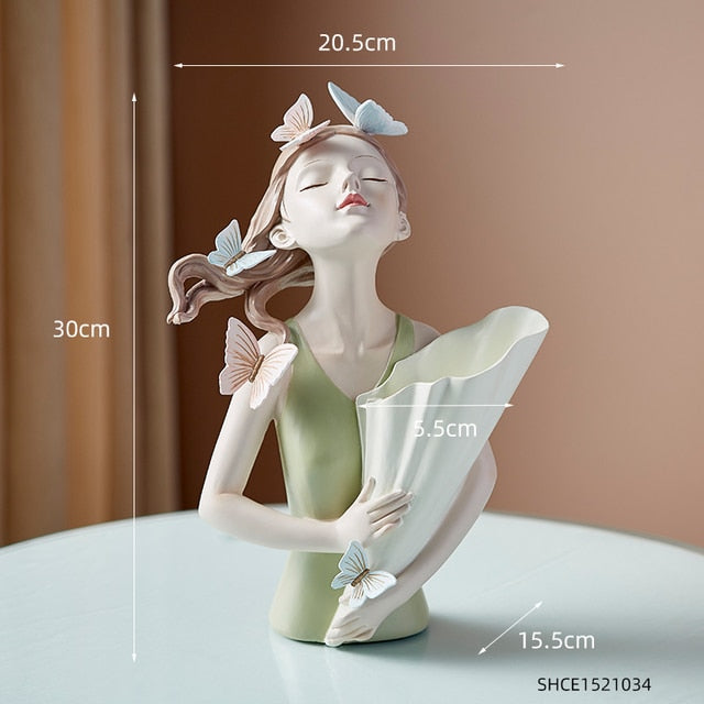 Butterfly Girl Resin Modern Vase - Image 6