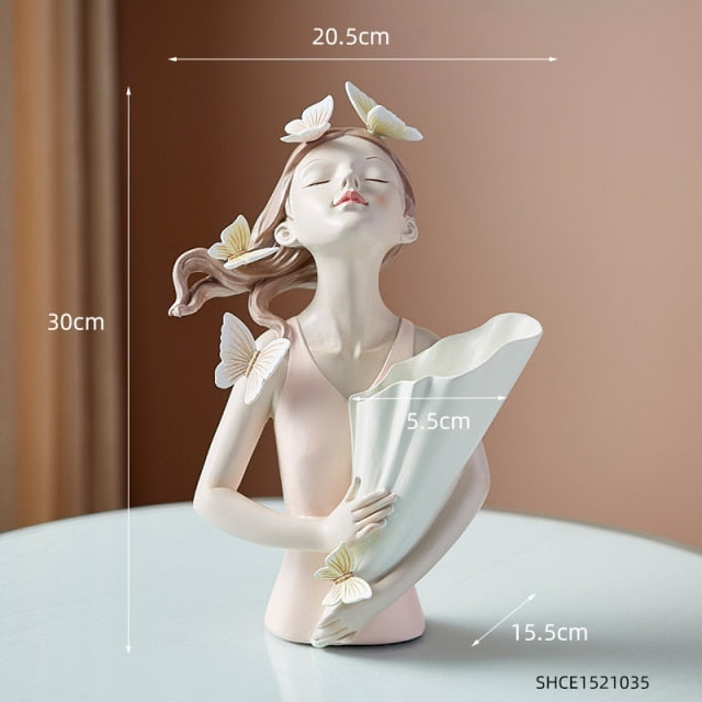 Butterfly Girl Resin Modern Vase - Image 5