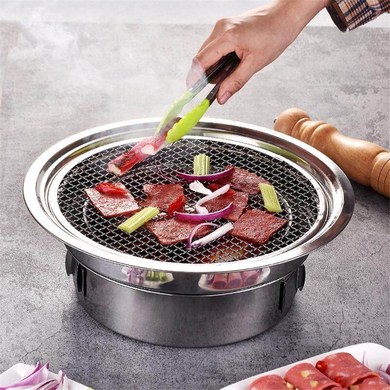 Portable Korean Style Stainless Steel Charcoal Camping Grill - Image 0