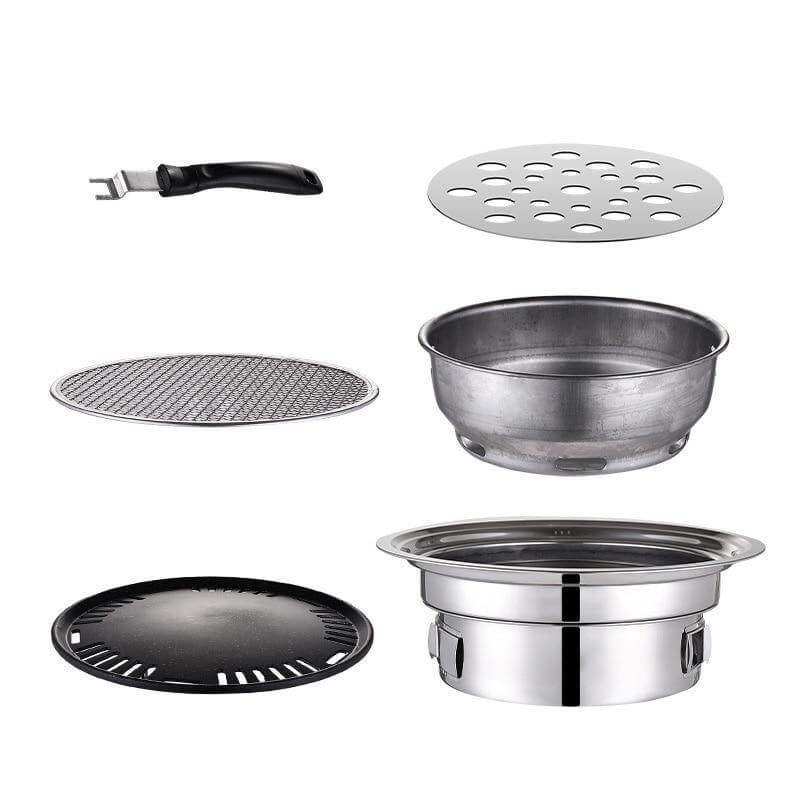 Portable Korean Style Stainless Steel Charcoal Camping Grill - Image 4