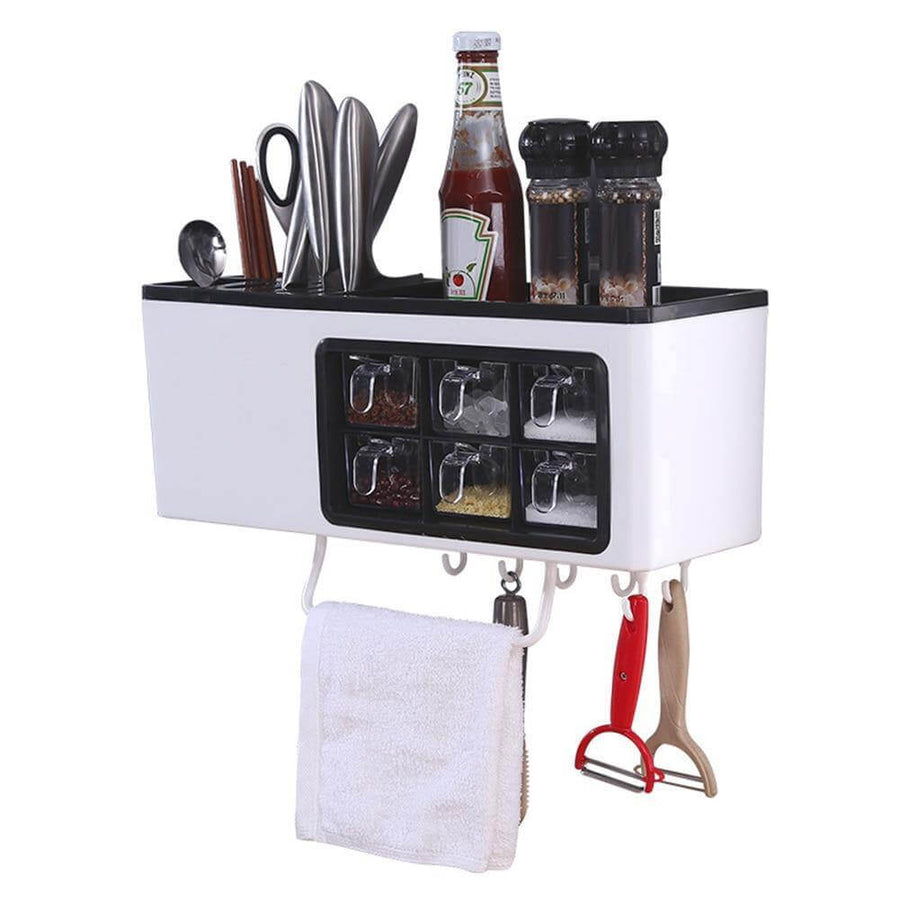 Multipurpose Useful Shelf Seasoning Storage Organizer with Phone Holder - Image 5