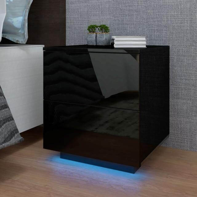 Modern Luxury LED Light Nightstand with Drawers - Image 4