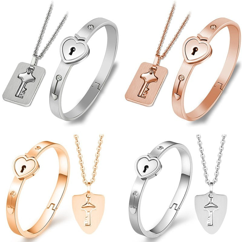 Couple Love Heart Lock Bracelet - Image 3