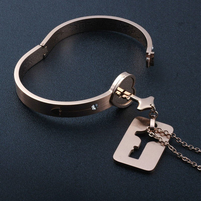 Couple Love Heart Lock Bracelet - Image 1