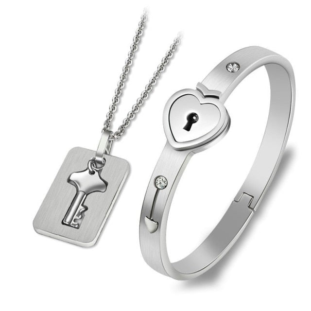 Couple Love Heart Lock Bracelet - Image 15
